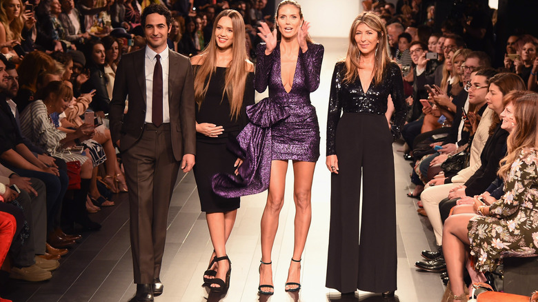 Judges Zac Posen, Jessica Alba, Heidi Klum, and Nina Garcia at Project Runway show