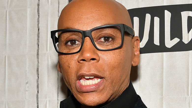 RuPaul mid-talking