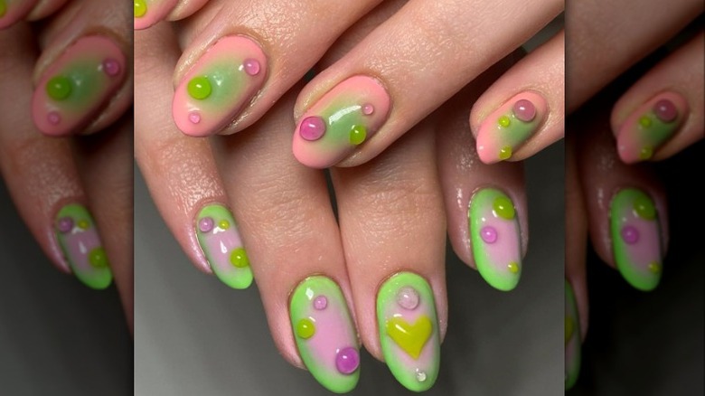 colorful blob nails