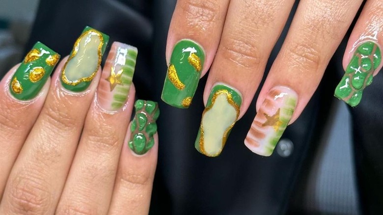 Green blob nails