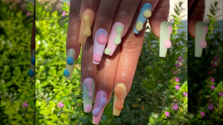 colorful blob nails