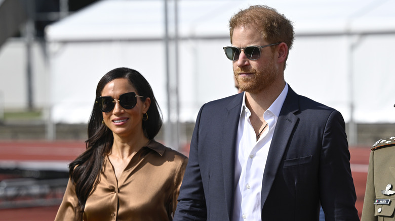 Meghan Markle and Prince Harry walking