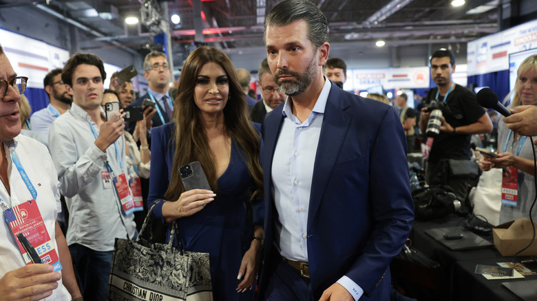 Kimberly Guilfoyle and Don Jr. seem tense at a political event in Milwaukee
