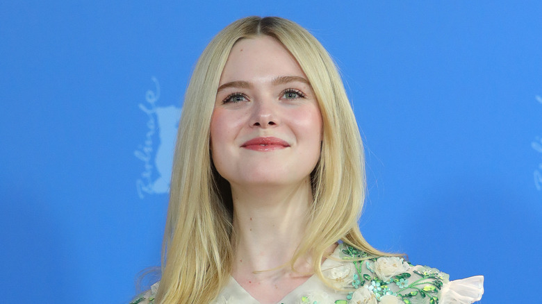 Elle Fanning posing at event