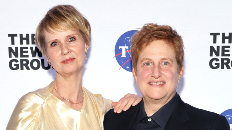 Cynthia Nixon and Christine Marinoni attending a gala together