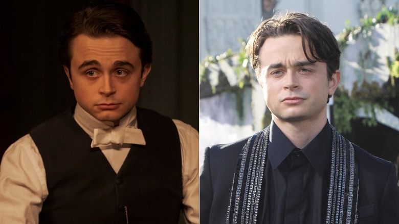 Split image of Ben Ahlers in The Gilded Age and at an event