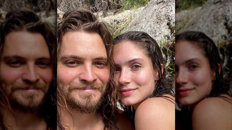 Luke Grimes, wife taking a selfie