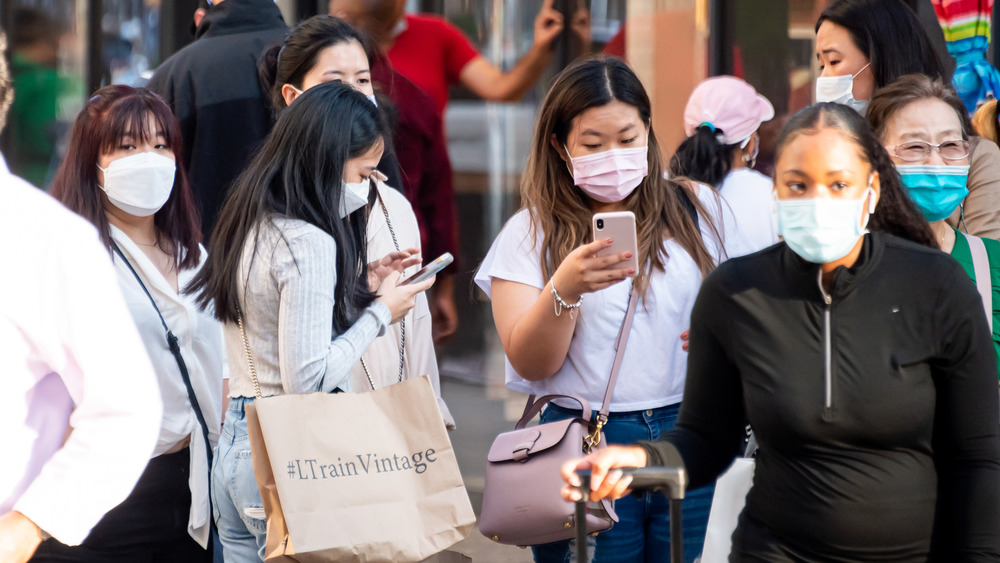 Masks, city streets