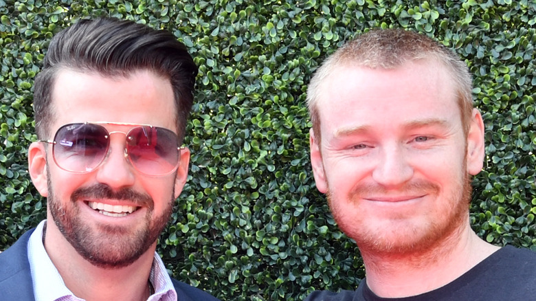 MTV The Challenge's Johnny Bananas and Wes Bergmann standing together on the red carpet
