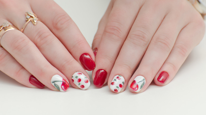 Red and White Cherry Nail Art - wide 6