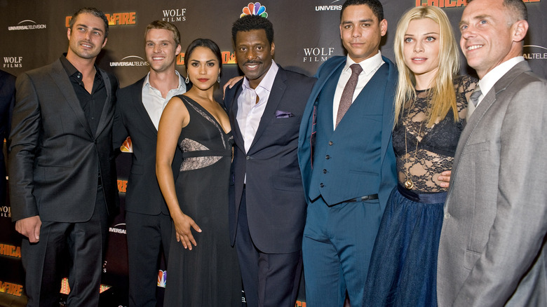 The cast of Chicago Fire poses at an event