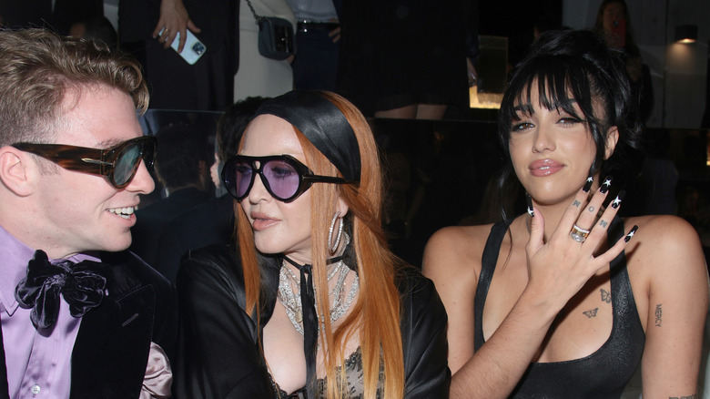 Rocco Ritchie, Madonna, and Lourdes Leon at New York Fashion Week in 2022