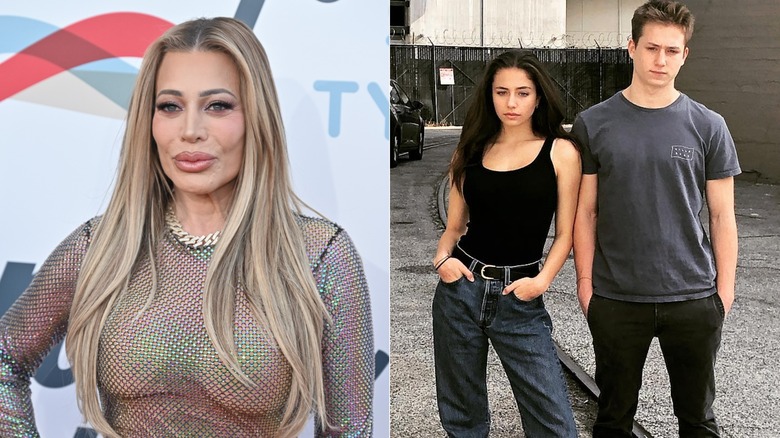 Split image of Taylor Dayne and her twin children Astaria Dayne and Levi Dayne