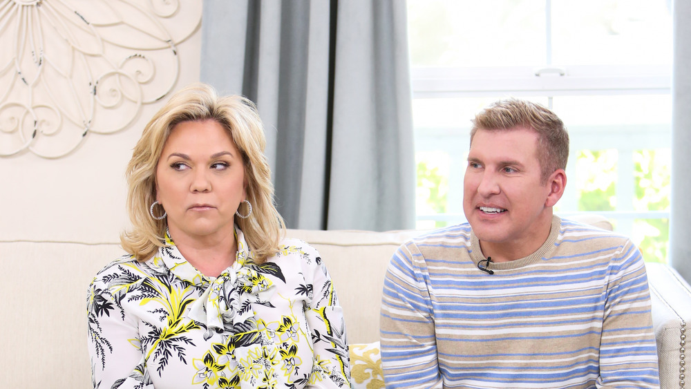 Todd and Julie Chrisley on a couch
