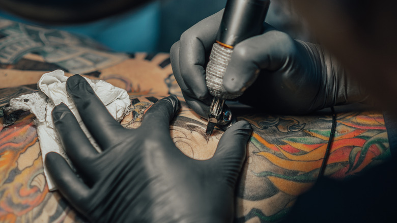 Man getting a tattoo