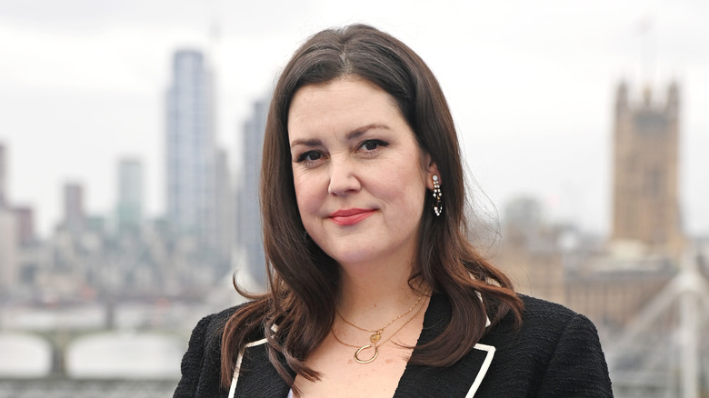 Melanie Lynskey posing in London