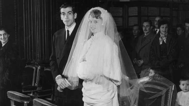 Brigitte Bardot marrying Roger Vadim in 1952
