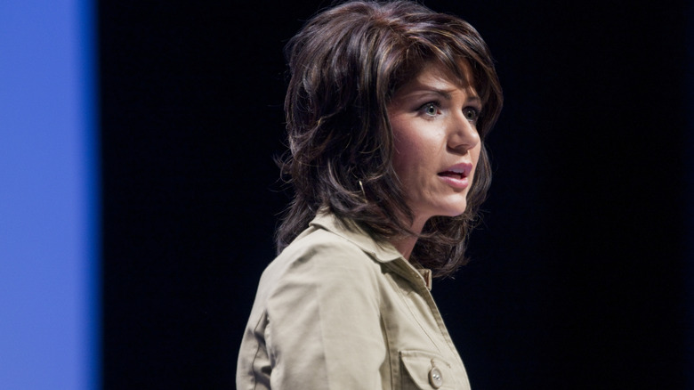 Kristi Noem addressing an audience