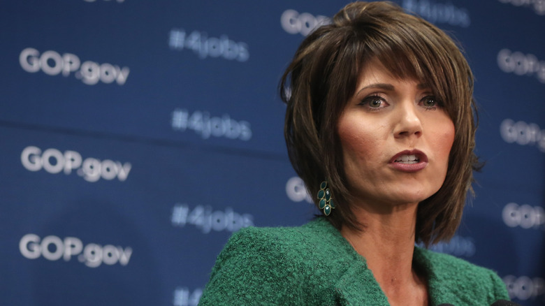 Kristi Noem speaking to an audience