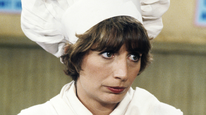 A still of Penny Marshall on Laverne & Shirley wearing a chef's hat and coat