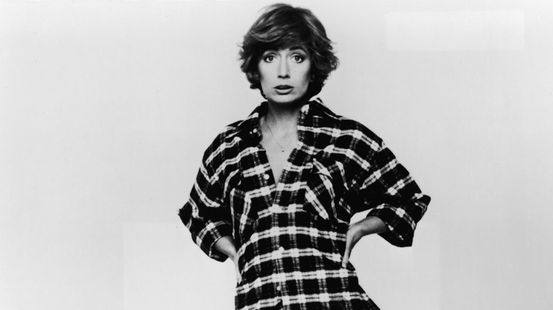 Black and white photo of Penny Marshall