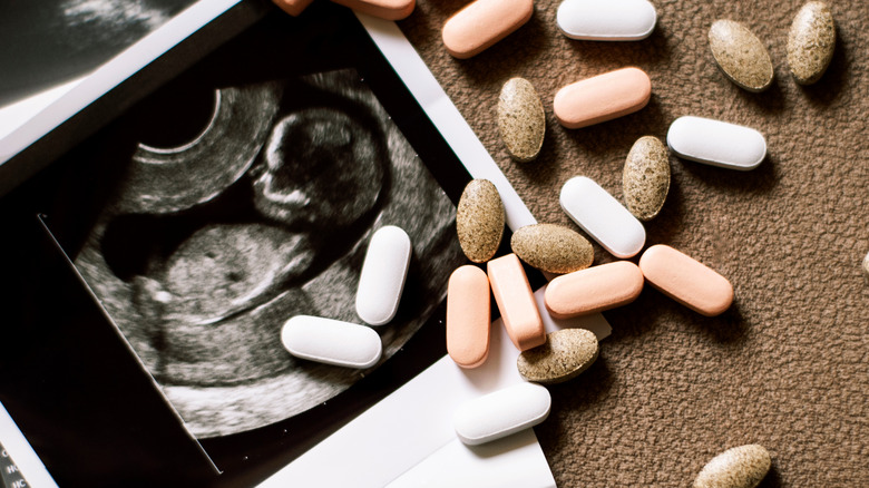 Ultrasound surrounded by medication