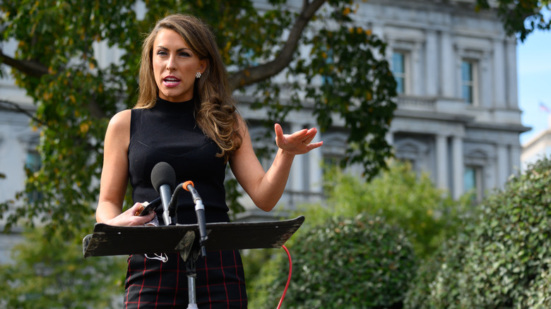 Alyssa Farah Griffin speaking outside white house