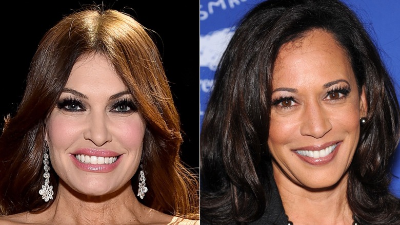 Kimberly Guilfoyle and Kamala Harris split