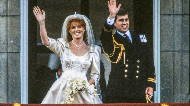 Sarah Ferguson and Prince Andrew at their wedding