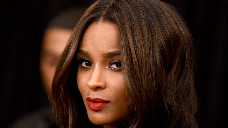 Ciara looks over her shoulder