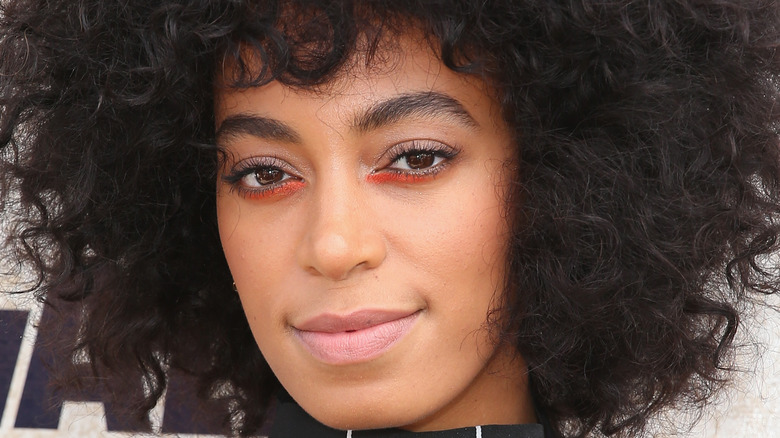 Solange poses on the red carpet