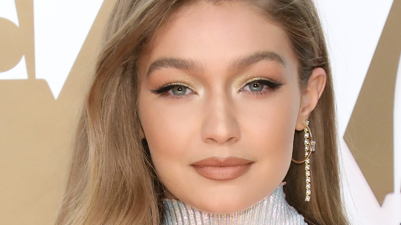 Gigi Hadid poses on the red carpet