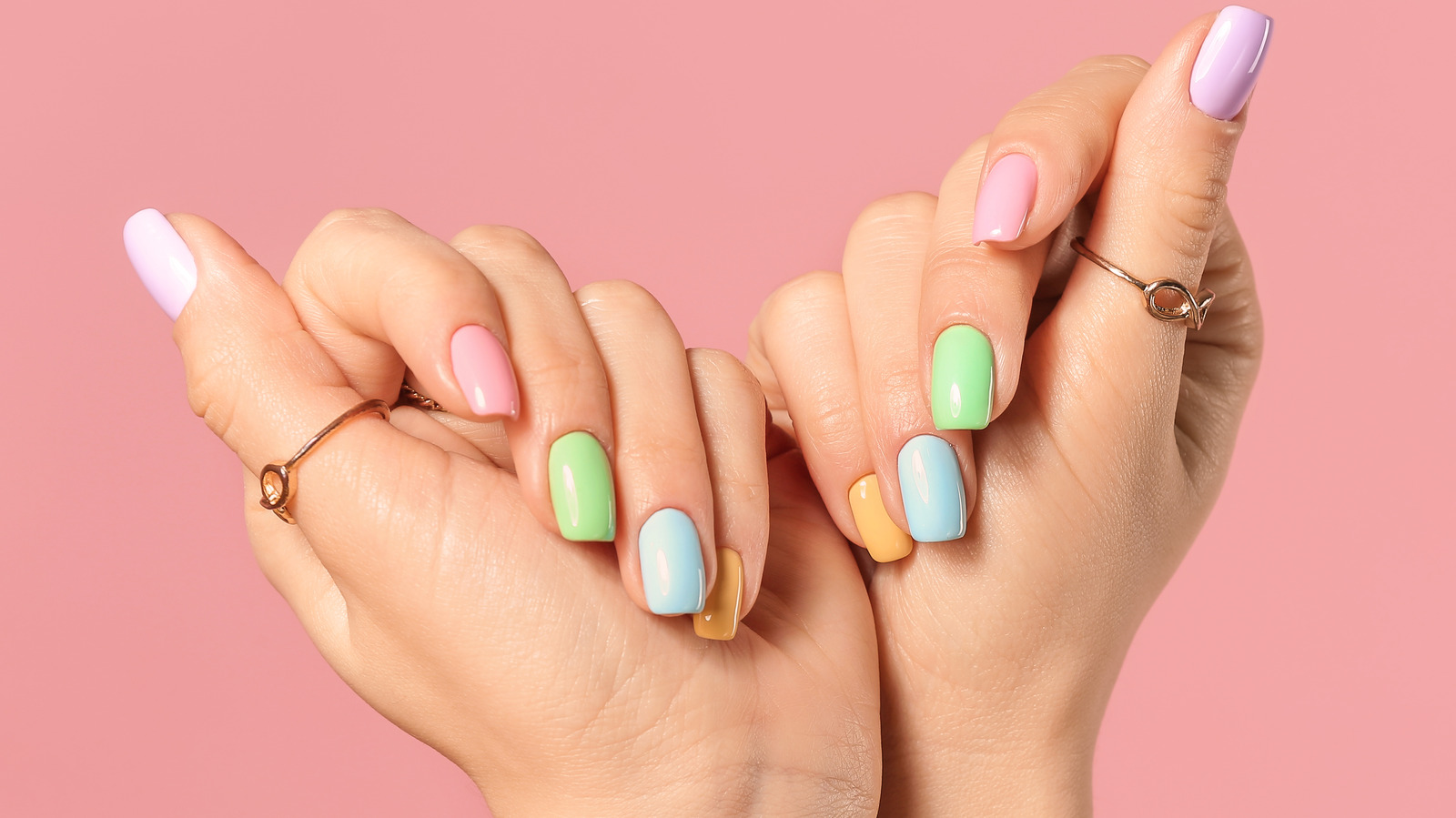 10. Cute Pink and Blue Watercolor Nails - wide 1