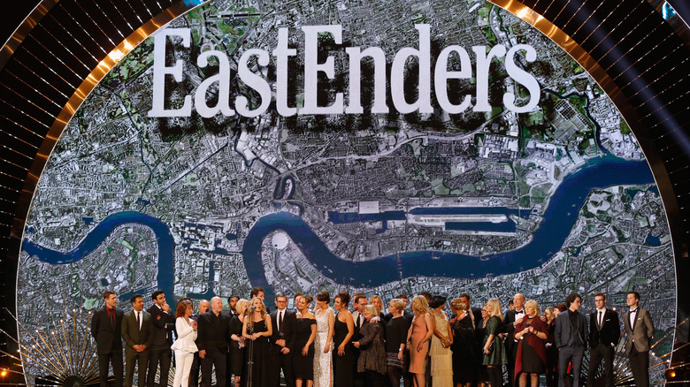 Eastenders cast accepting an award 