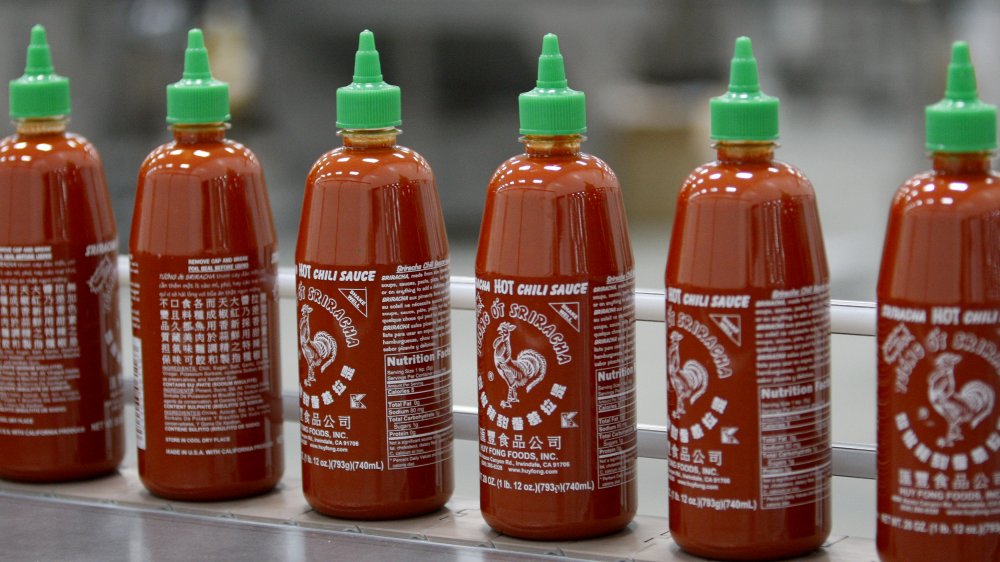 Sriracha bottles