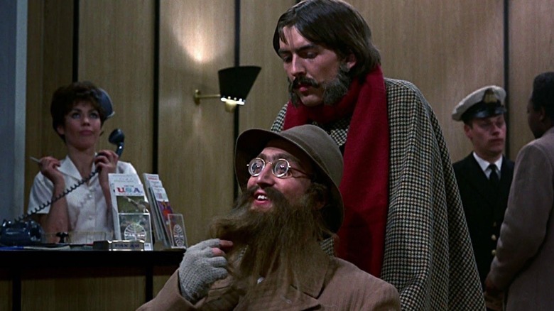George Harrison and John Lennon in the movie Help!