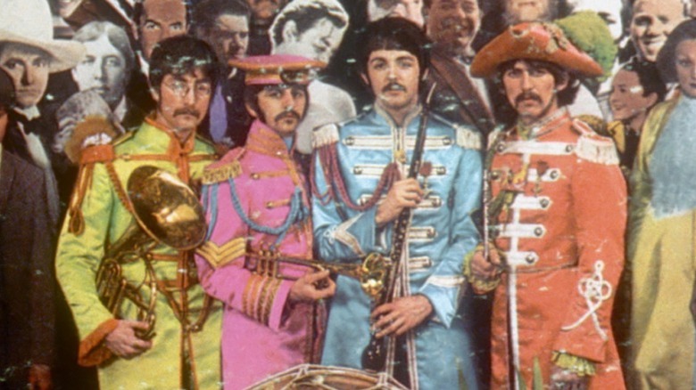 The Beatles as they are seen on the cover of the Sgt. Pepper's Lonely Hearts Club Band album