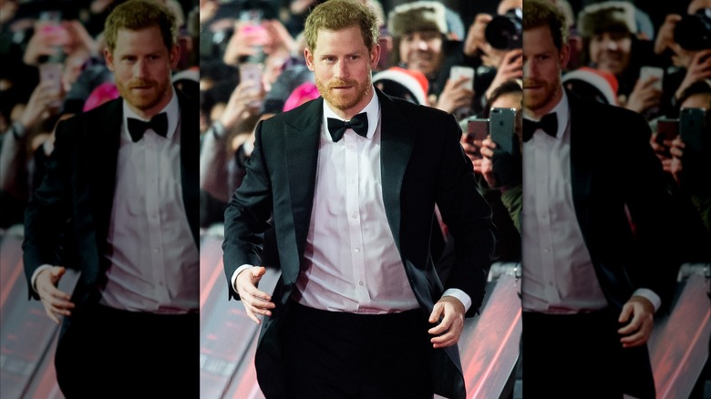 Prince Harry attends the European Premiere of 'Star Wars: The Last Jedi' at Royal Albert Hall on December 12, 2017 in London, England.