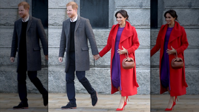 Prince Harry, Duke of Sussex and Meghan, Duchess of Sussex visit Hamilton Square on January 14, 2019 in Birkenhead, United Kingdom.