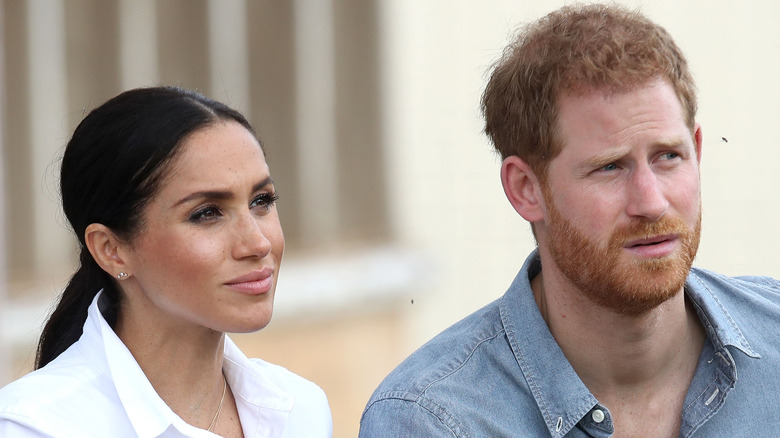 Prince Harry Meghan Markle squinting