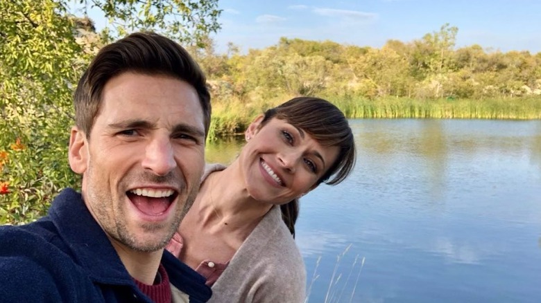 Nikki DeLoach and Andrew Walker enjoying time outdoors