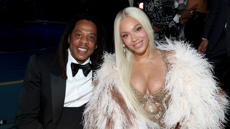 Jay-Z and Beyoncé smiling