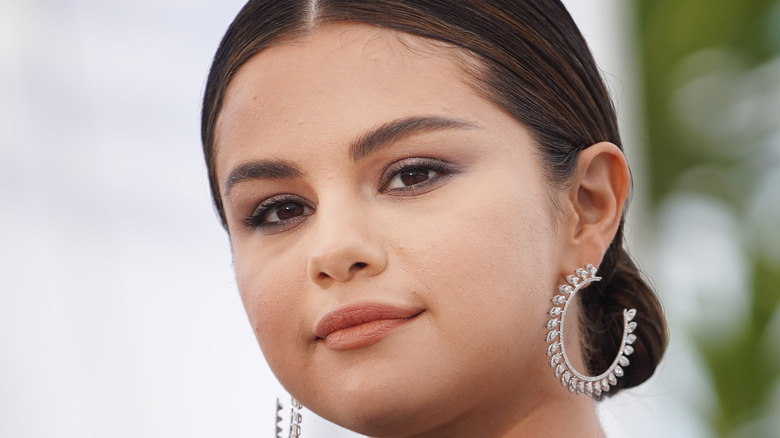 Selena Gomez with hoop earrings