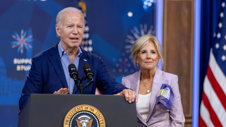 Joe and Jill Biden standing together