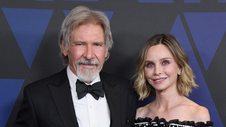 Harrison Ford and Calista Flockhart posing