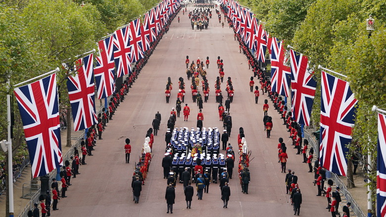 State Gun Carriage carrying queen's coffin