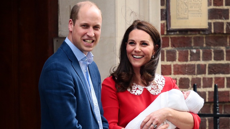 William and Kate with newborn Prince Louis