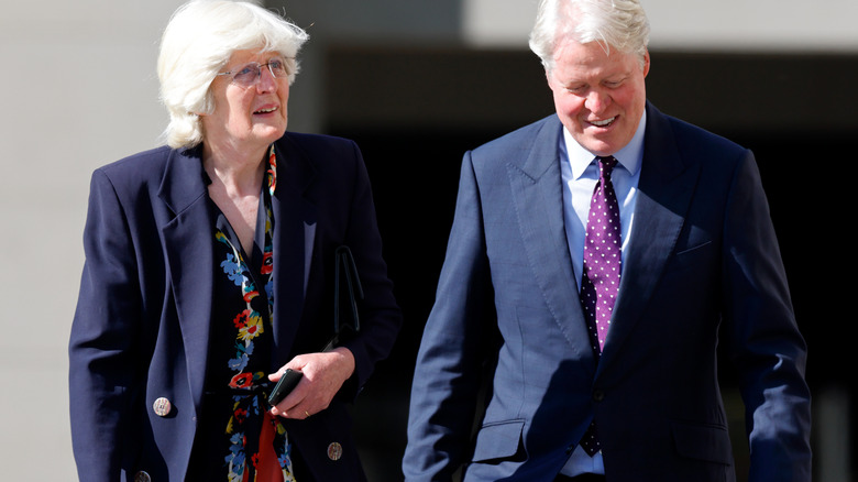 Lady Jane Fellowes and Earl Spencer on a walk