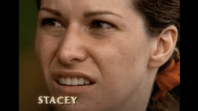 Screenshot of Stacey Stillman on first episode of Survivor 