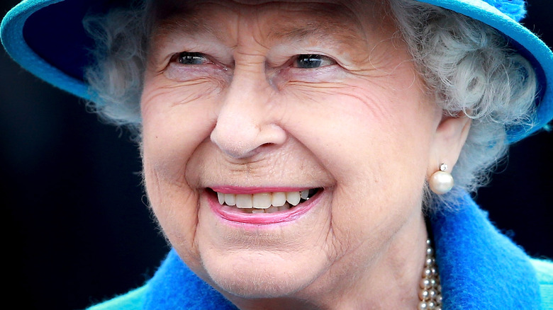 Queen Elizabeth blue hat